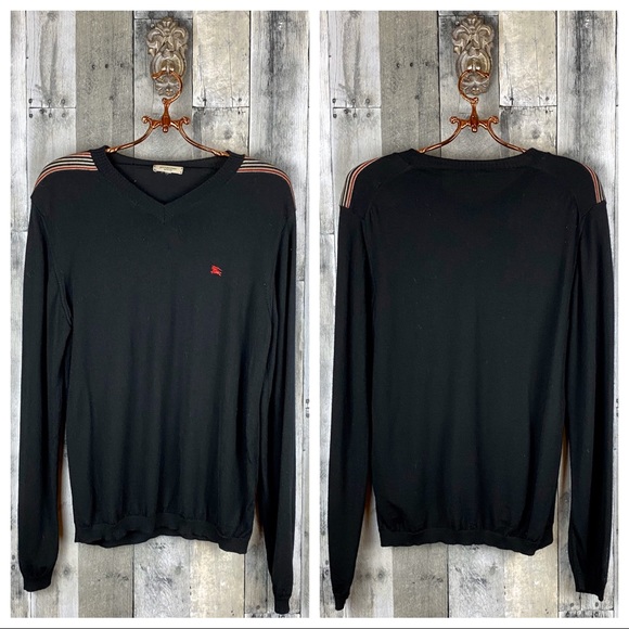 Burberry Other - Men’s Burberry Black Wool Stripe Sweater Medium